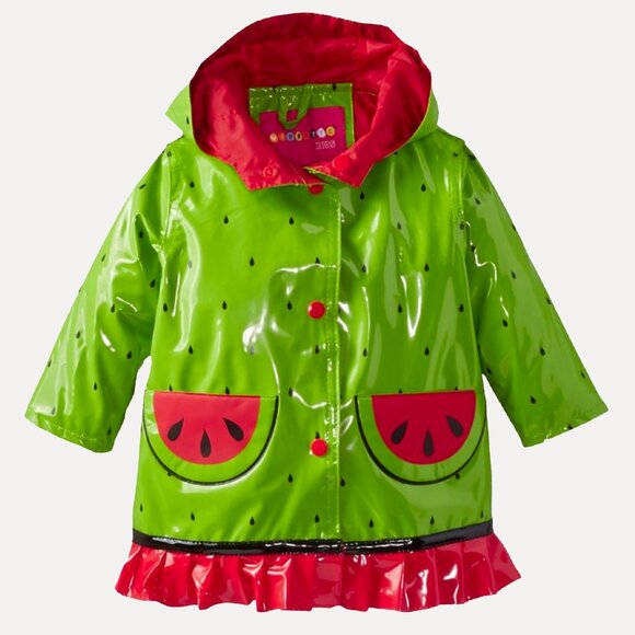 Wippette Baby Girls Coat Watermelon Raincoat Green Hooded Jacket Size 12 Months - Picture 2 of 10
